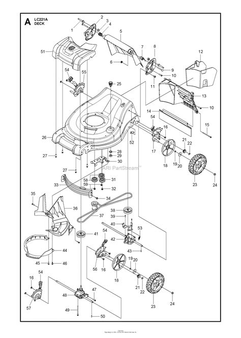 MOWER DECK CUTTING DECK diagram and repair parts lookup for Husqvarna LC 221 A (961450026-01) - Husqvarna 21" Walk-Behind Mower (2016-09) The Right Parts, Shipped Fast Reviews. . Husqvarna lc221a parts diagram